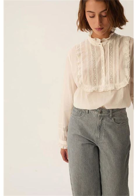 Des Petits Hauts Sothis Écru Cotton Voile Blouse Des Petits Hauts |  | 1H250417ECRU